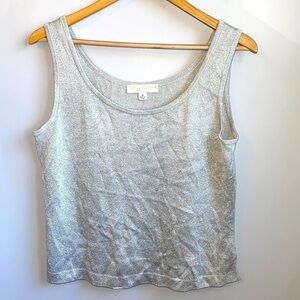 St. John Basics Silver Shimmer Tank SZ S